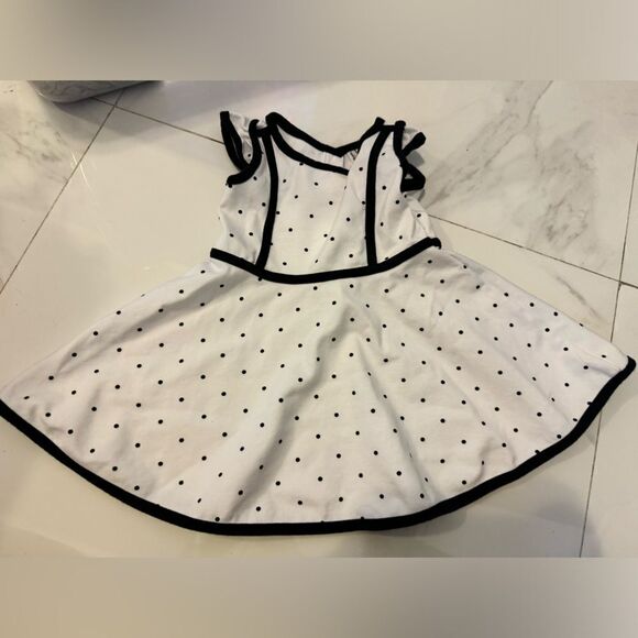 Janie and jack Polka dot black and white dress #15 - Picture 1 of 7